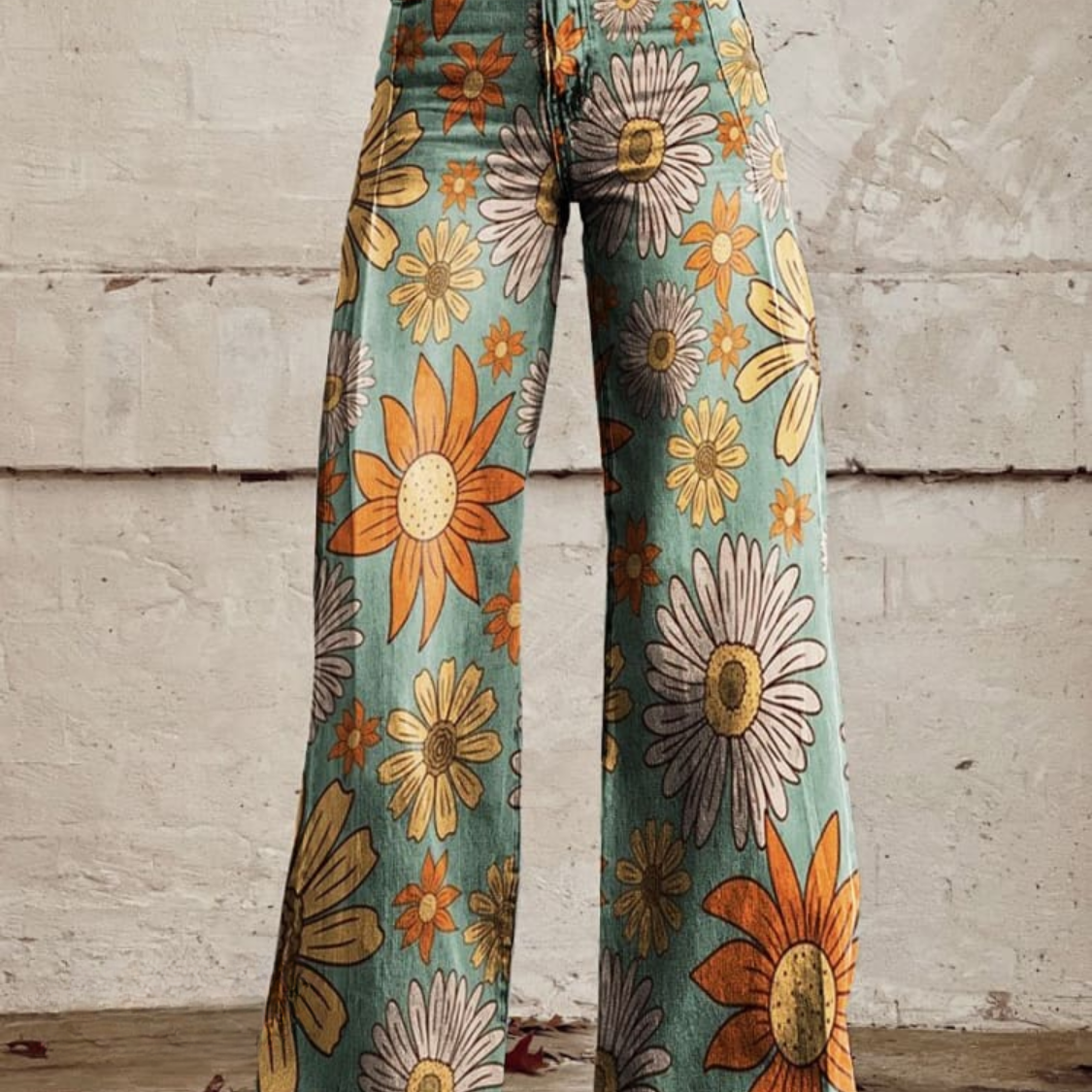 Olivia | Retro pantalone sa cvetnim printom za žene
