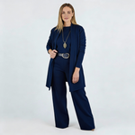 Dionisa – Elegantni trodelni komplet sa kardiganom, topom i pantalonama