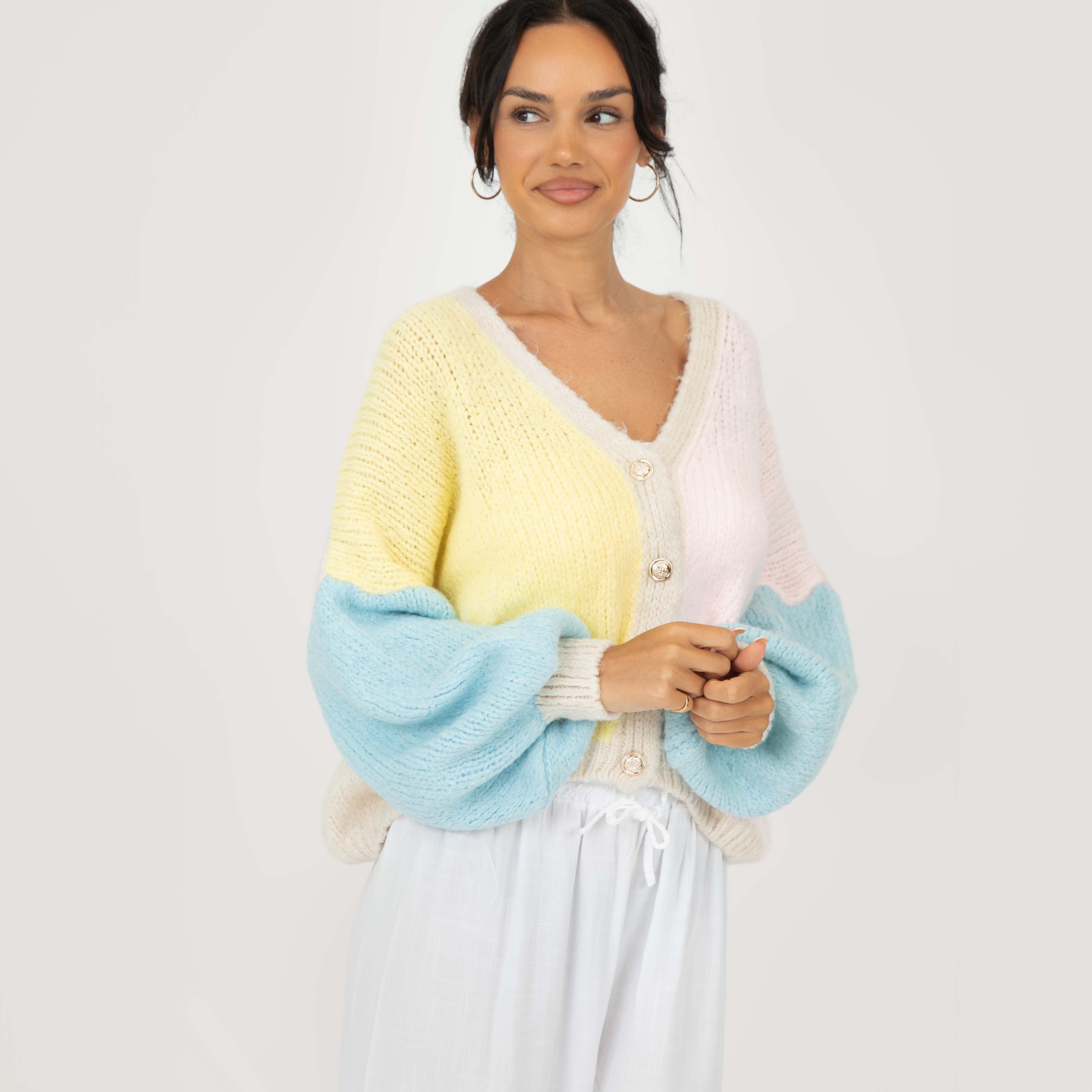 Pastel Velvet Oversized Kardigan