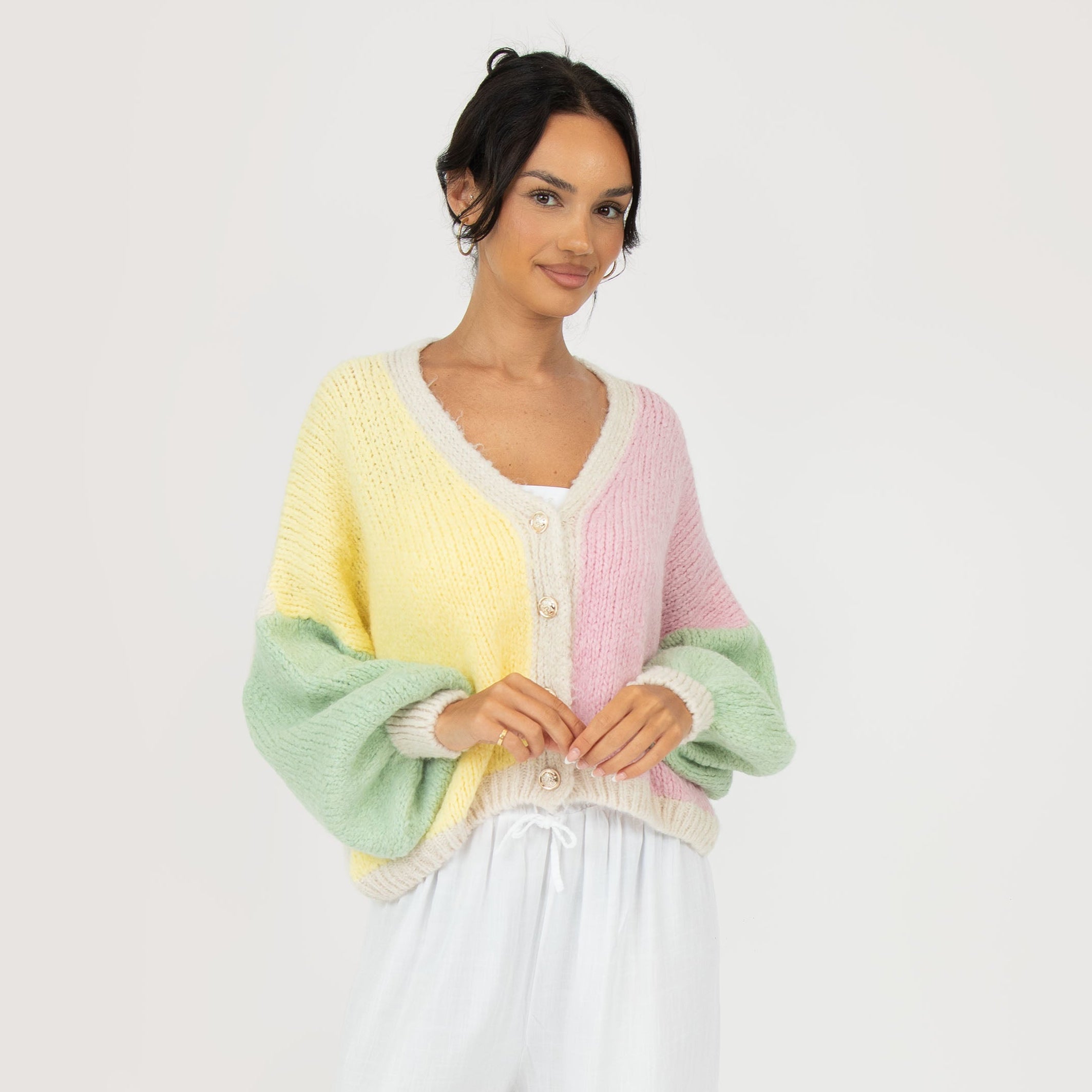 Pastel Velvet Oversized Kardigan