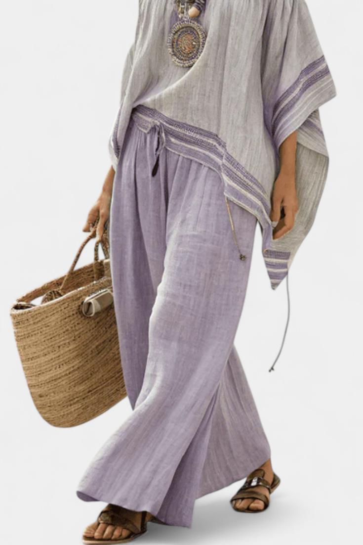 Natália – Boho komplet sa topom i pantalonama