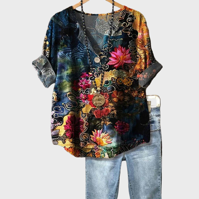 Palmira – Bluza sa vatrenim cvetnim printom