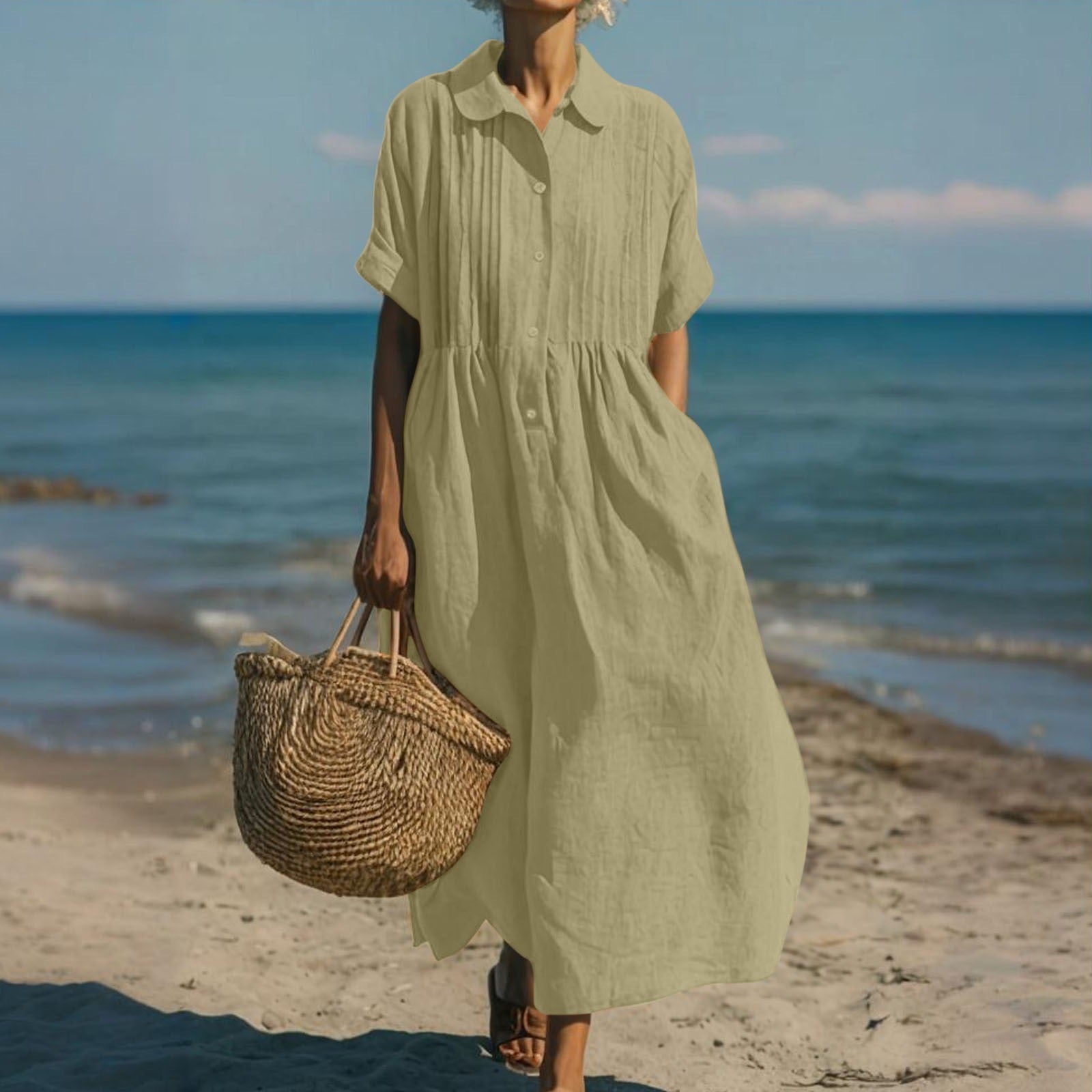 Arianne | Fluidna Haljina-Košulja od Elegantnog Pamuka za Žene