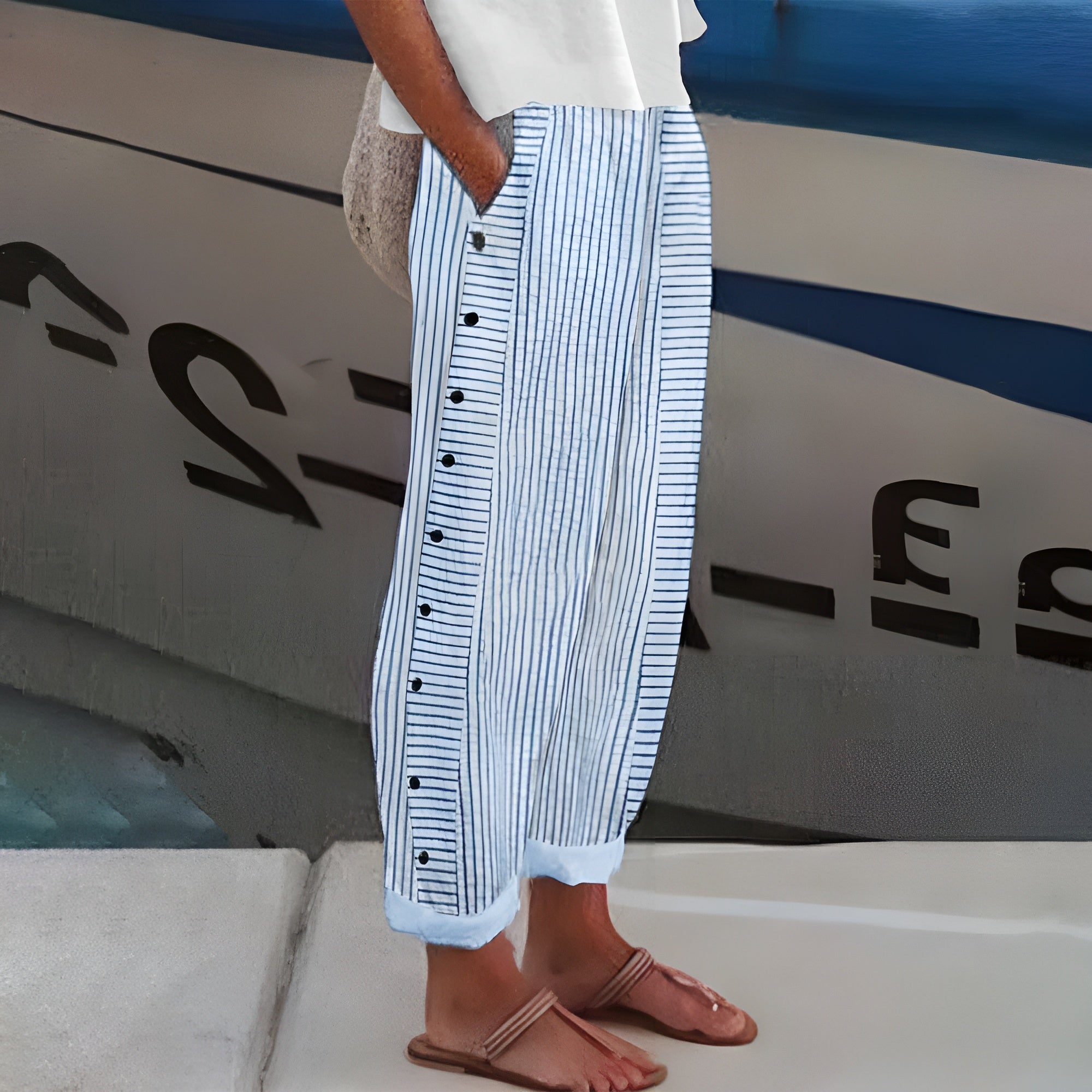 Leonor – Lanene pantalone sa svrhom