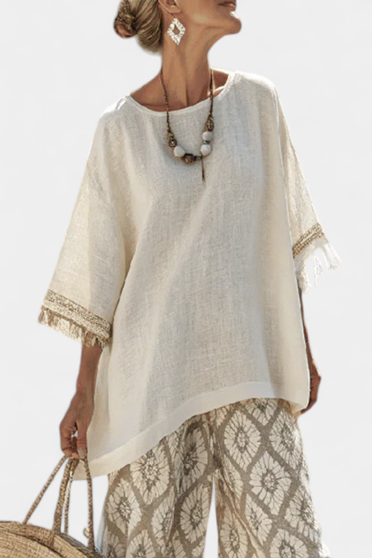 Eduarda – Boho komplet sa bluzom i pantalonama