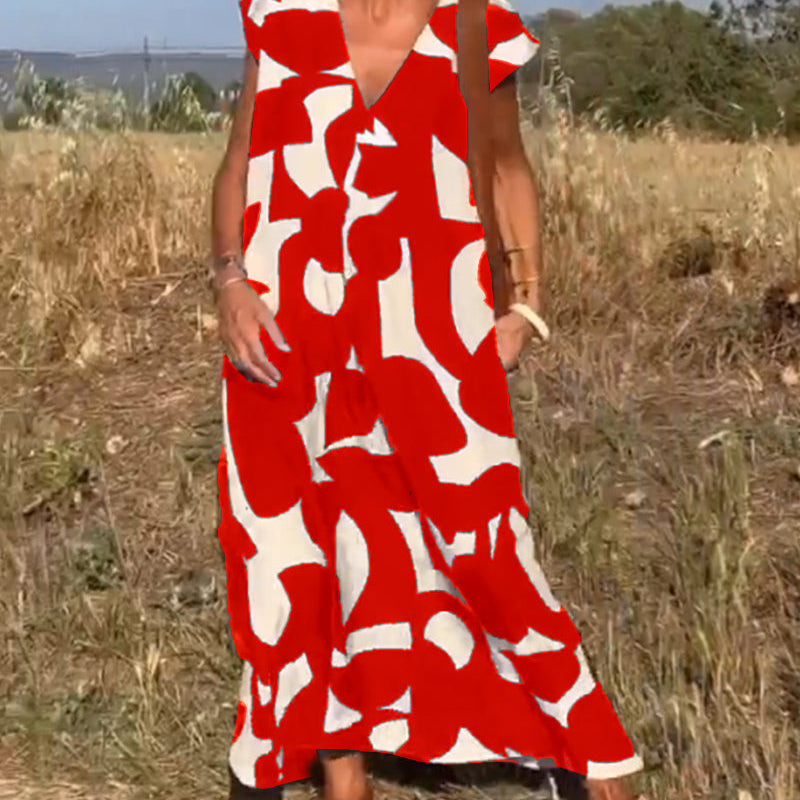 Ellen | Haljina sa printom i V izrezom za žene