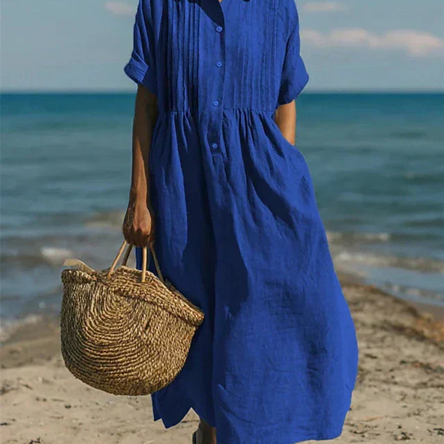 Arianne | Fluidna Haljina-Košulja od Elegantnog Pamuka za Žene