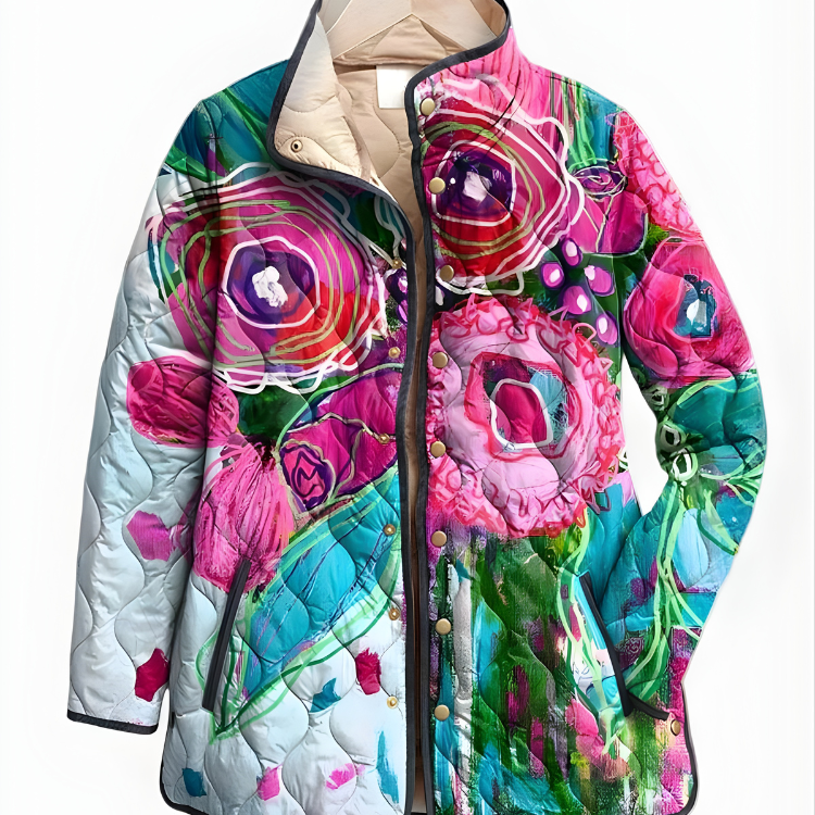 CARTER™ | Šarmantna Prošivena Jakna sa Vintage Cvetnim Printom
