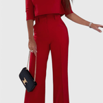 Cleo – Elegantni komplet sa košuljom i širokim pantalonama