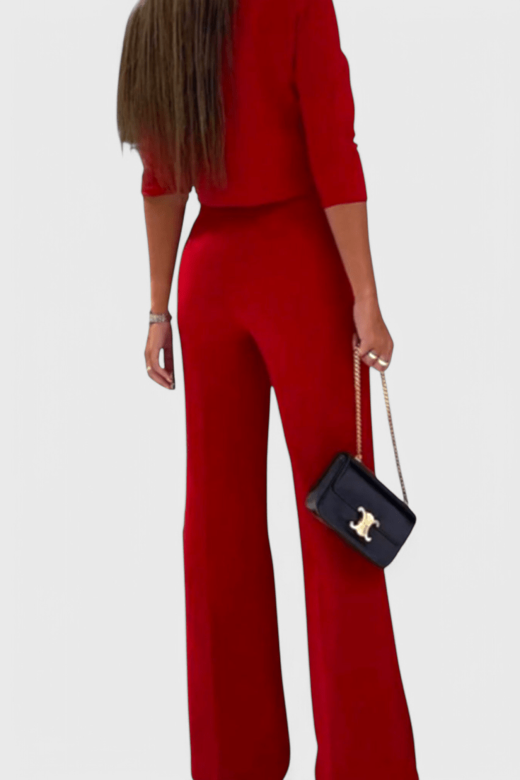 Cleo – Elegantni komplet sa košuljom i širokim pantalonama