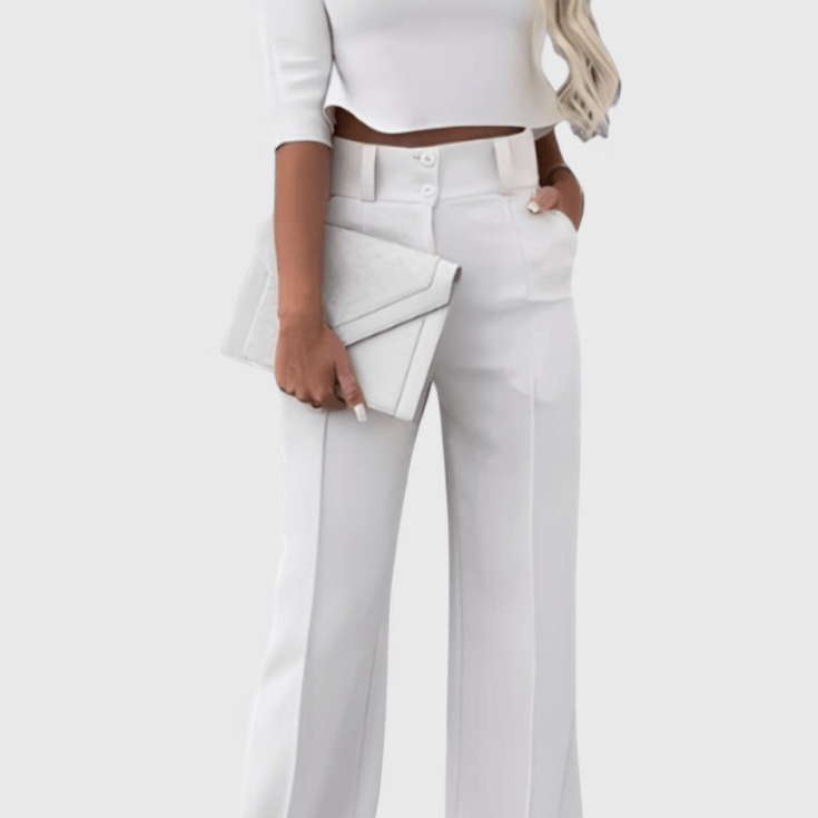 Cleo – Elegantni komplet sa košuljom i širokim pantalonama