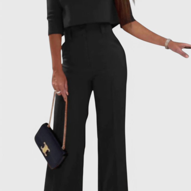 Cleo – Elegantni komplet sa košuljom i širokim pantalonama