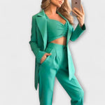 Selina – Elegantni trodelni komplet sa blejzerom, topom i pantalonama