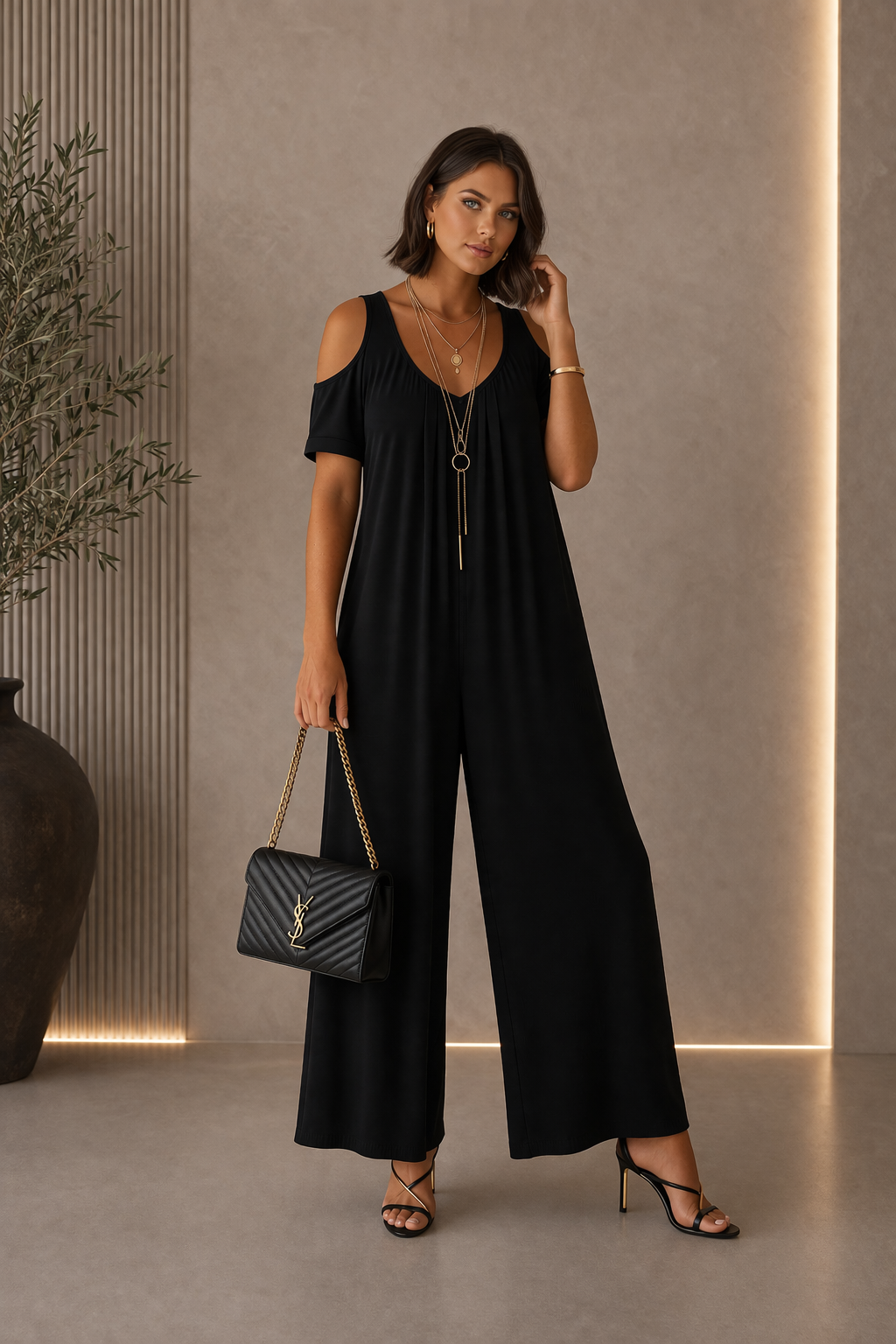 Lulu – Elegantni kombinezon sa otkrivenim ramenima