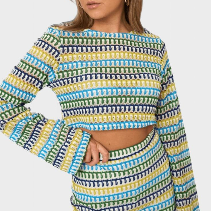 Islene – Letnji boho komplet sa heklanim topom i pantalonama