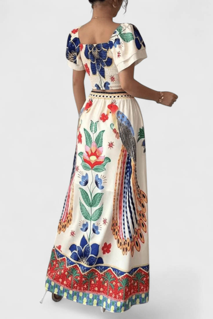 Itzel – Boho komplet sa topom i suknjom