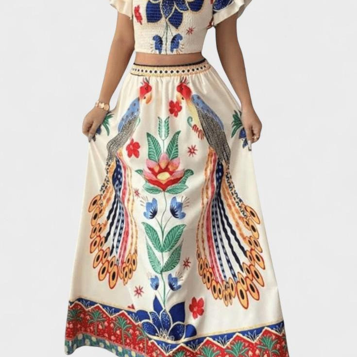 Itzel – Boho komplet sa topom i suknjom