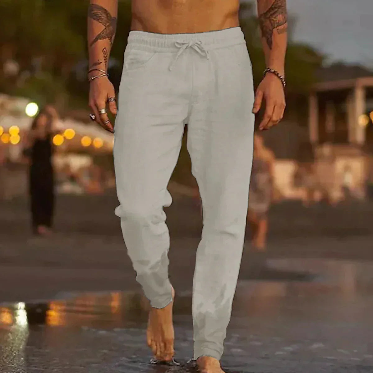 Lanene pantalone za plažu