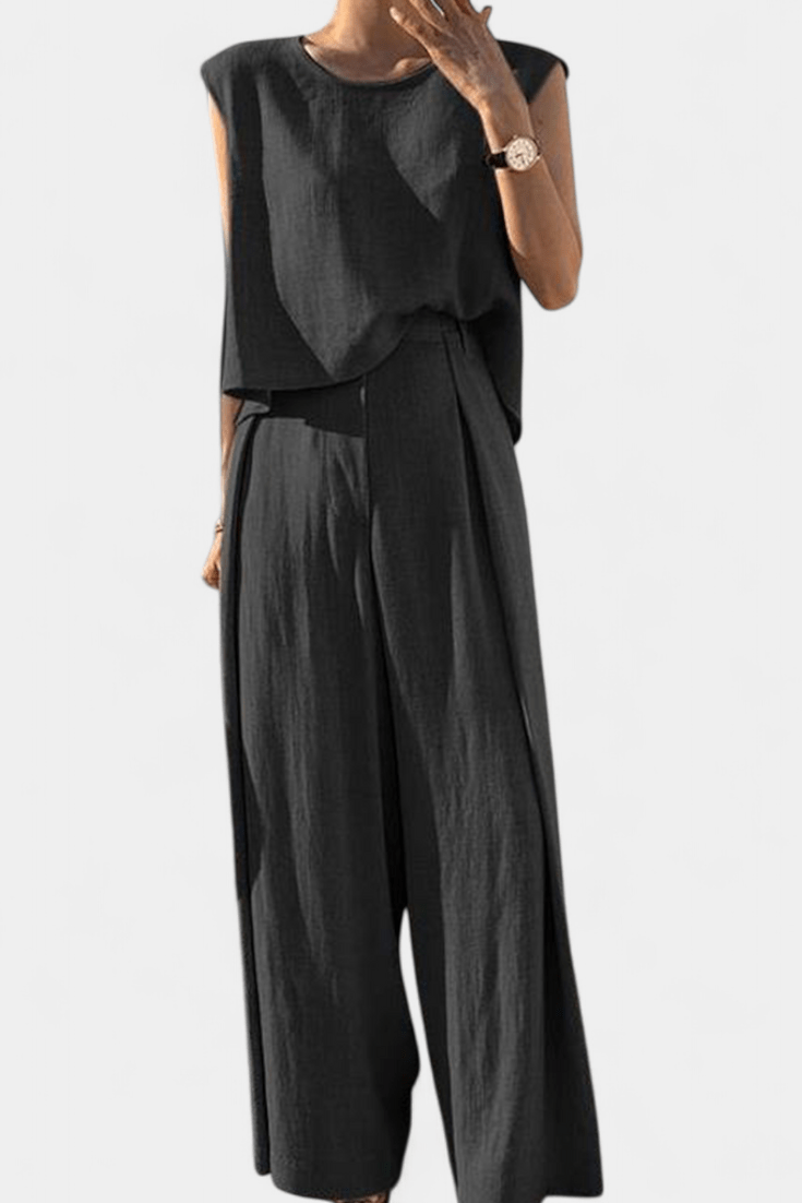 Lauren – Minimalistički komplet sa bluzom i pantalonama