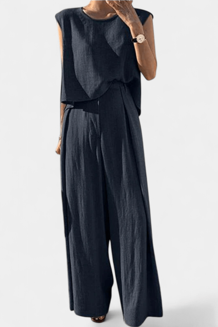 Lauren – Minimalistički komplet sa bluzom i pantalonama