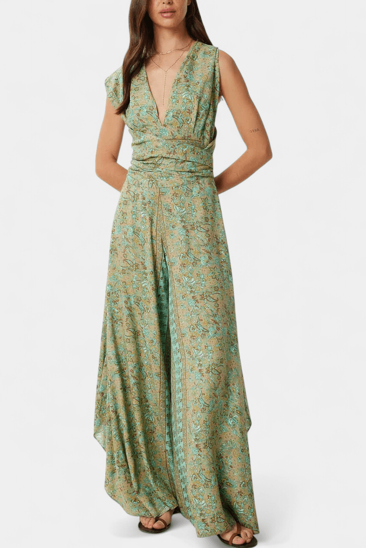 Leandra – Boho cvetni kombinezon