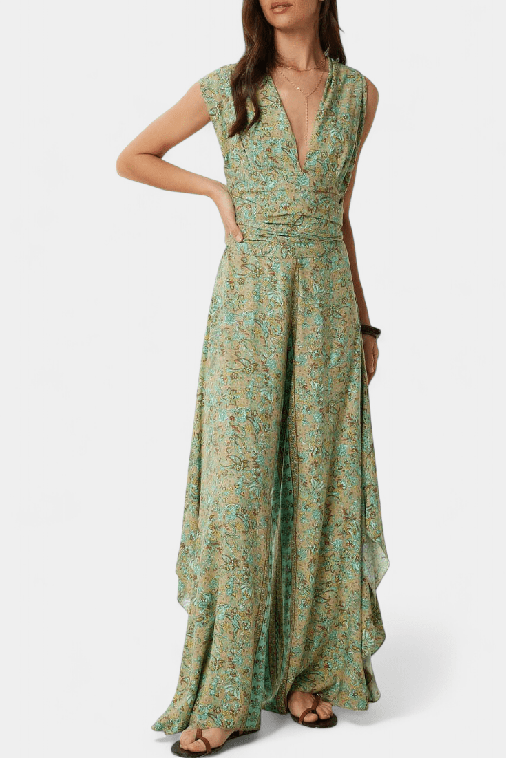 Leandra – Boho cvetni kombinezon