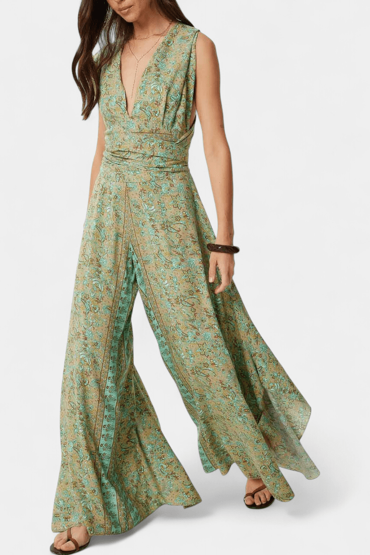 Leandra – Boho cvetni kombinezon
