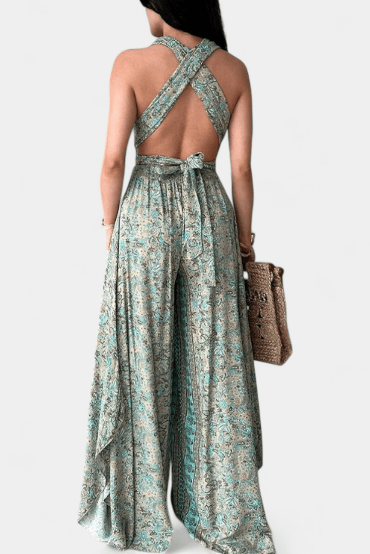 Leandra – Boho cvetni kombinezon