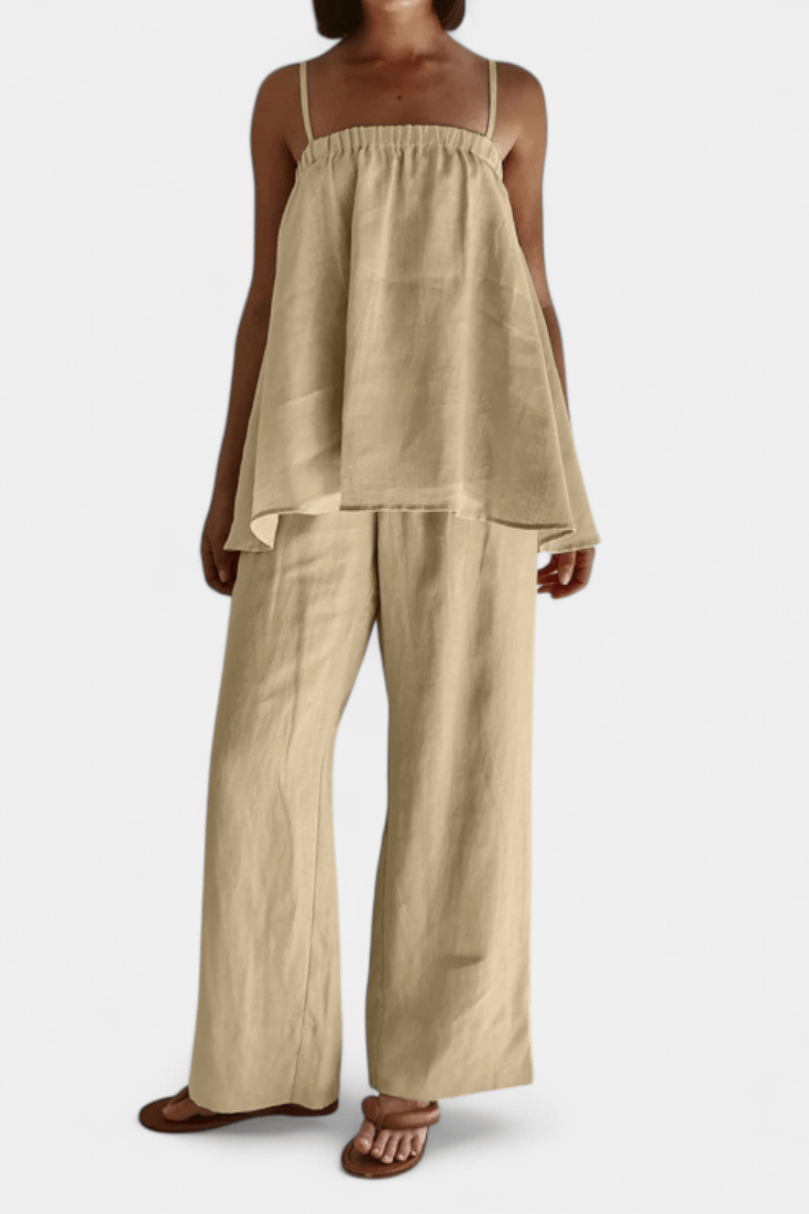 Lía – Minimalistički komplet sa topom i pantalonama