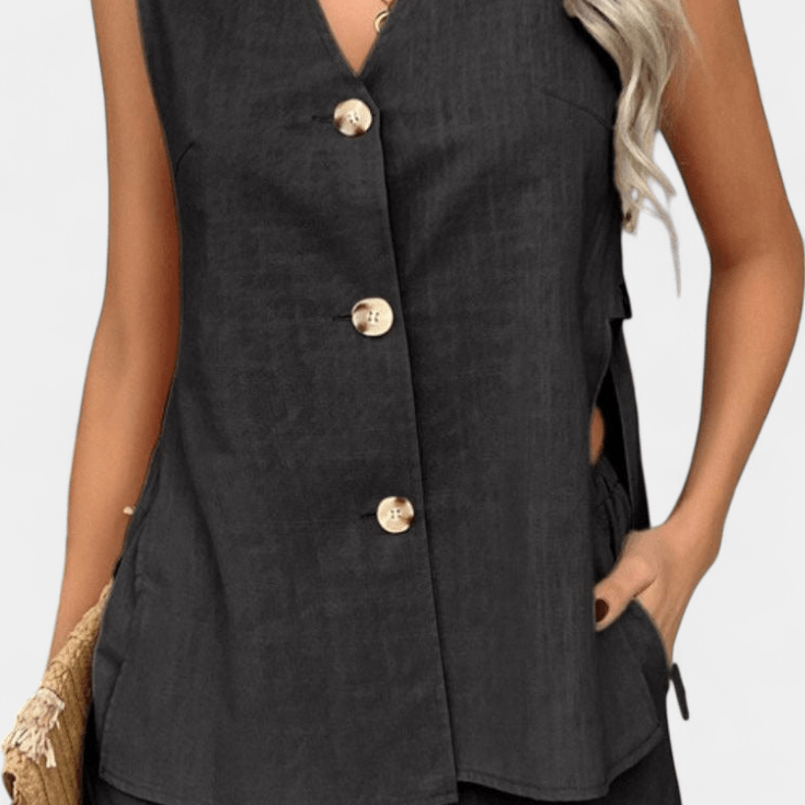 Loren – Laneni komplet: top i šorts