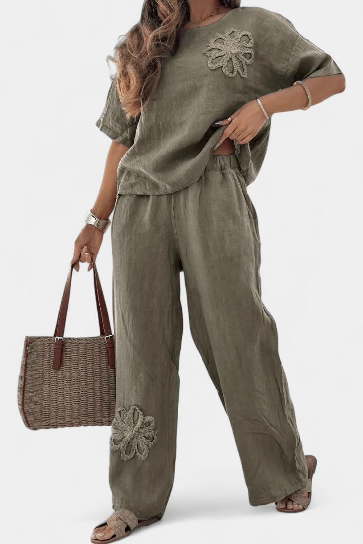 Natalia – Boho komplet sa bluzom i pantalonama