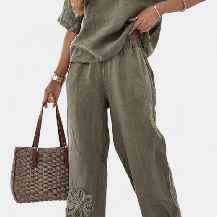 Natalia – Boho komplet sa bluzom i pantalonama