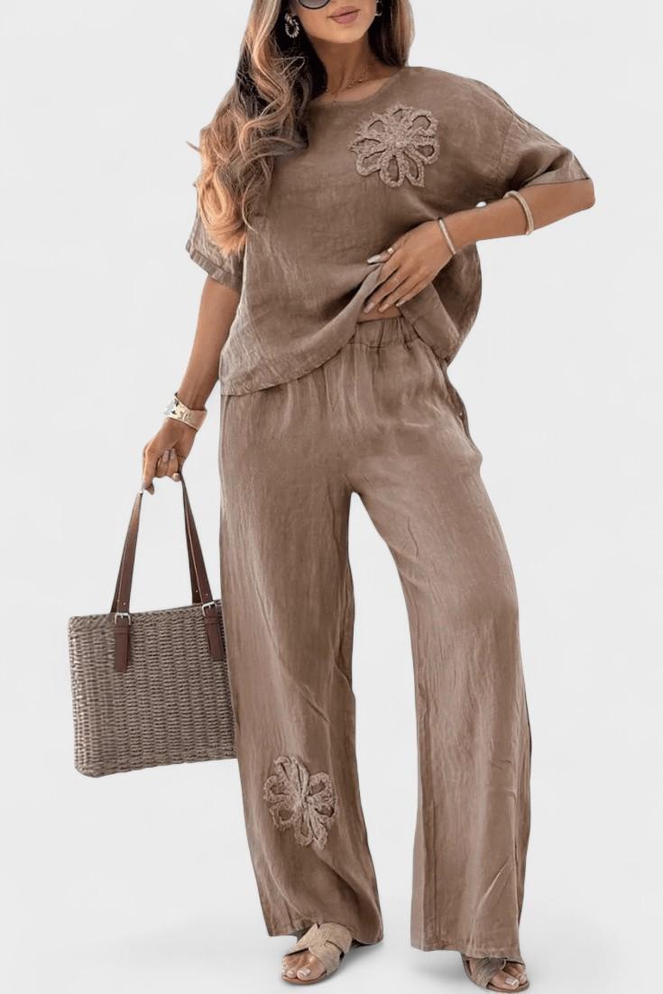 Natalia – Boho komplet sa bluzom i pantalonama