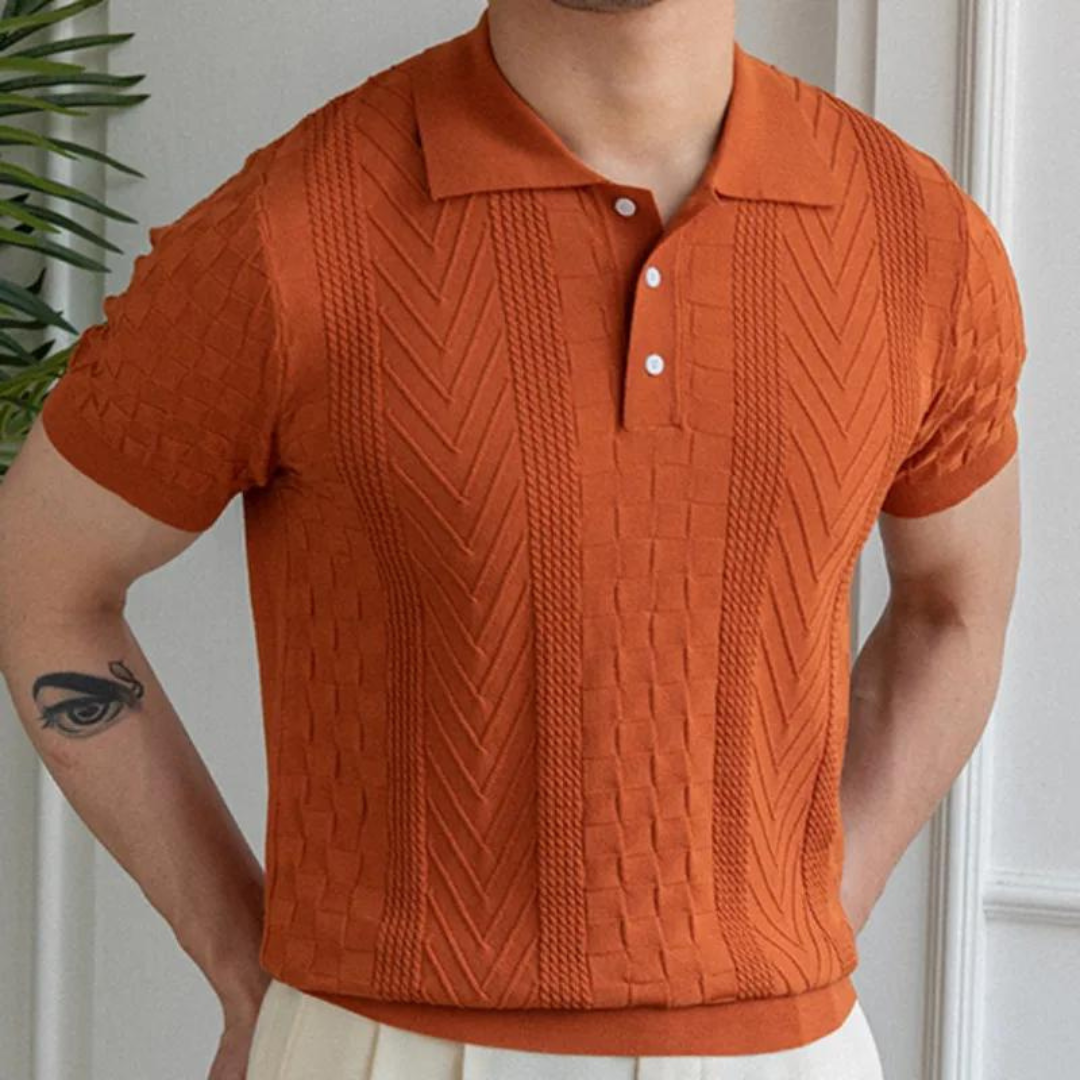 Polo Majica – Teksturirana Žakard Mešavina