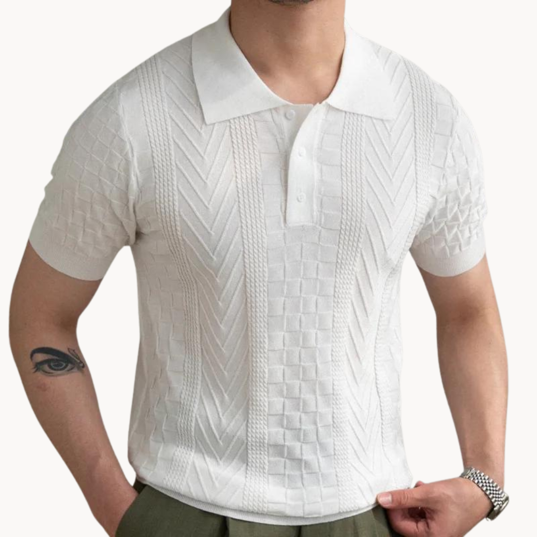 Polo Majica – Teksturirana Žakard Mešavina