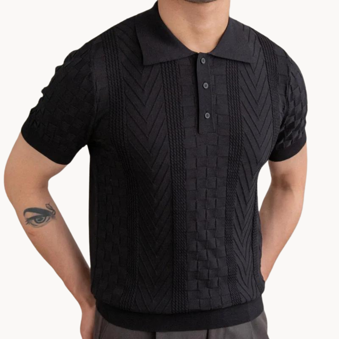 Polo Majica – Teksturirana Žakard Mešavina