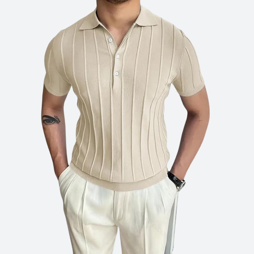 Polo Majica – Elastična Mešavina, V-Izrez