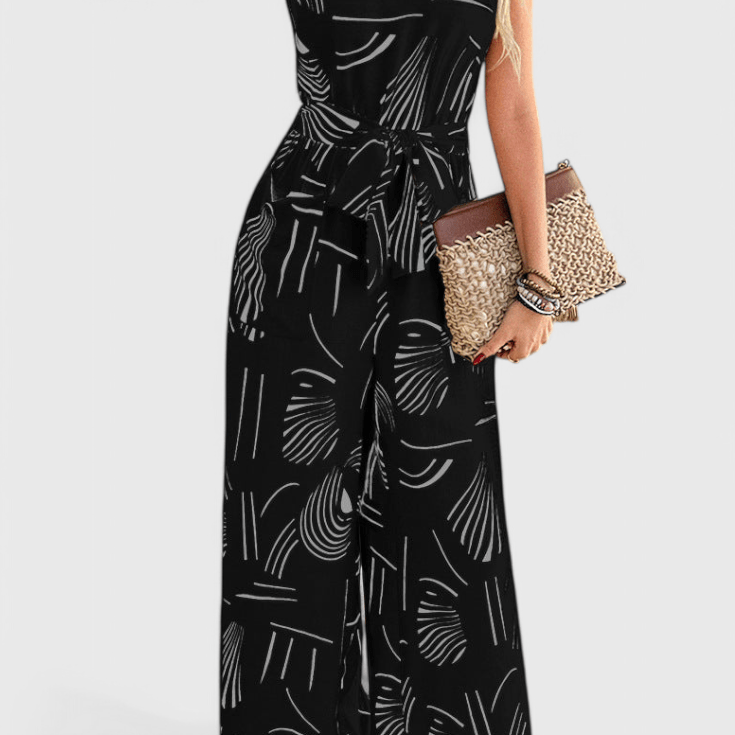 Riley – Elegantni laneni kombinezon sa V-izrezom bez bretela