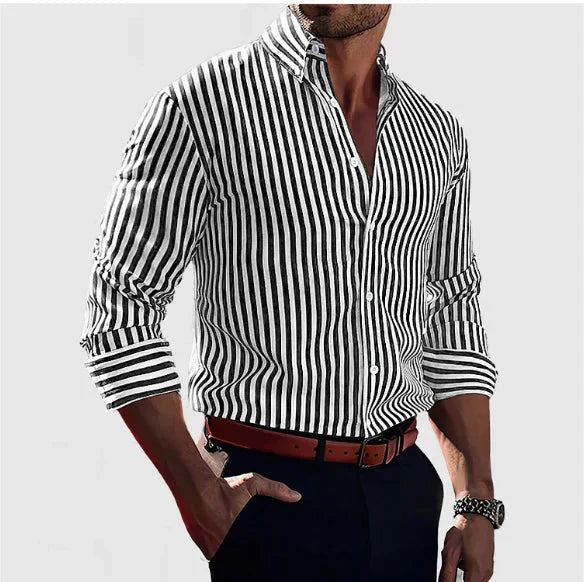 Overshirt košulja na pruge – mekana mešavina