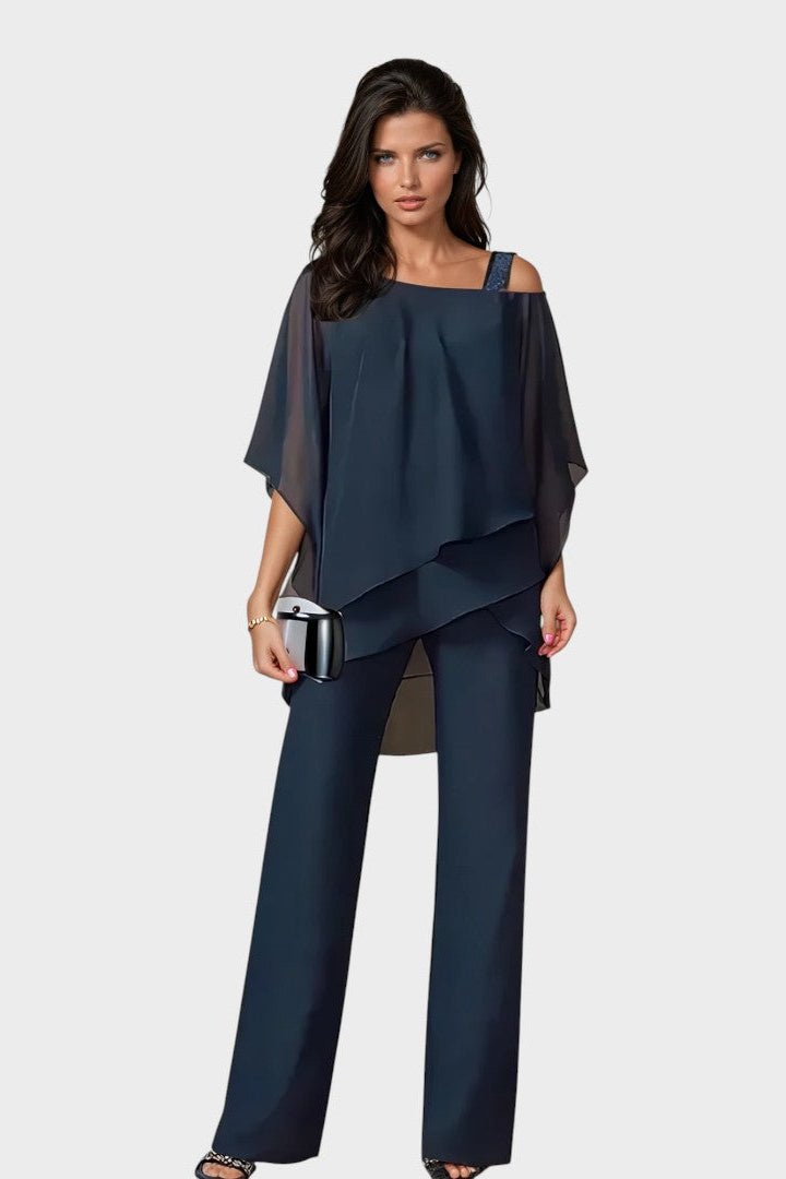 Tena – Elegantni komplet sa asimetričnom košuljom i pantalonama