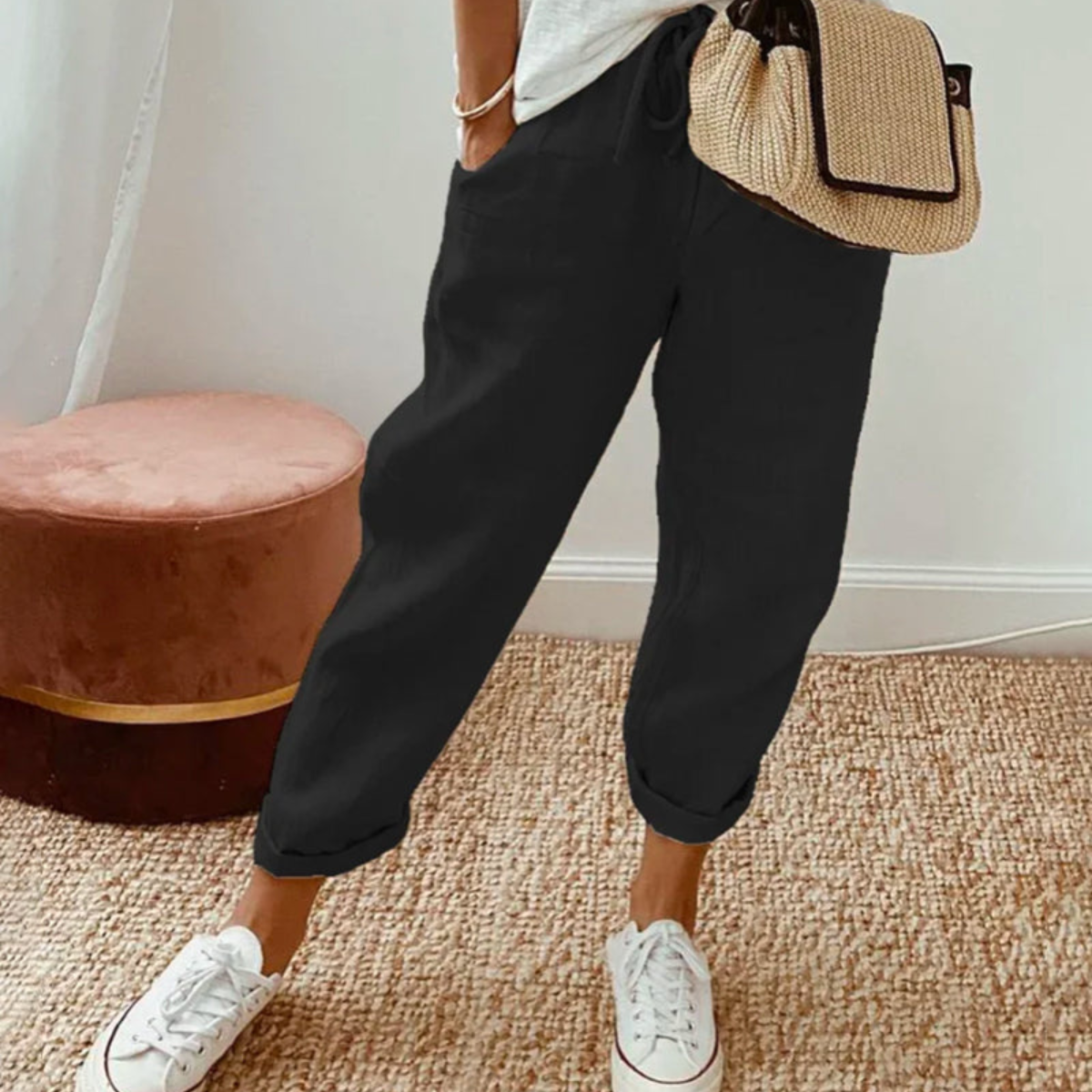 Tilda™ elegantne lanene pantalone