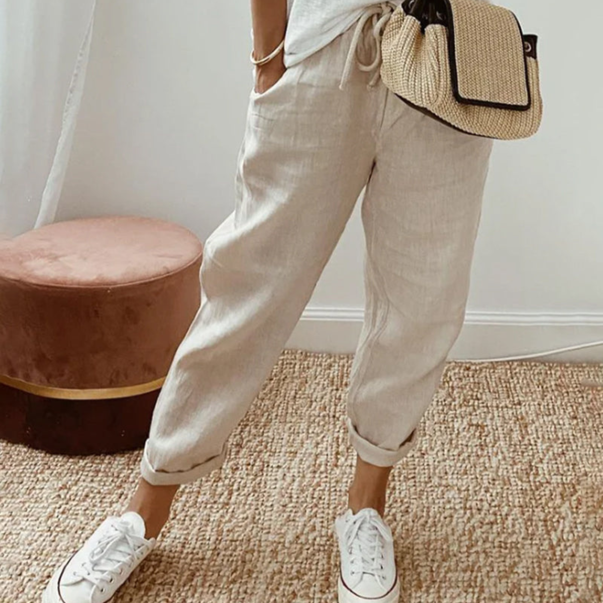 Tilda™ elegantne lanene pantalone