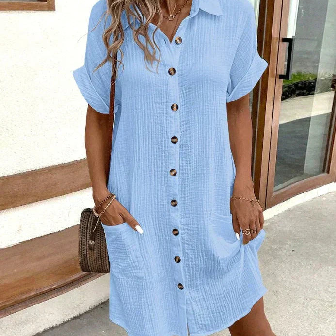 Renata™ - Oversized polo haljina od tkanine