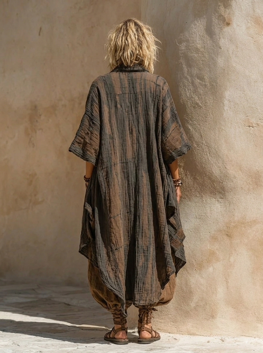 Runa – Boho trodelni komplet sa kardiganom, bluzom i pantalonama