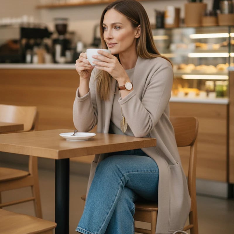 Dionisa – Elegantni trodelni komplet sa kardiganom, topom i pantalonama
