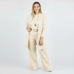 Dionisa – Elegantni trodelni komplet sa kardiganom, topom i pantalonama