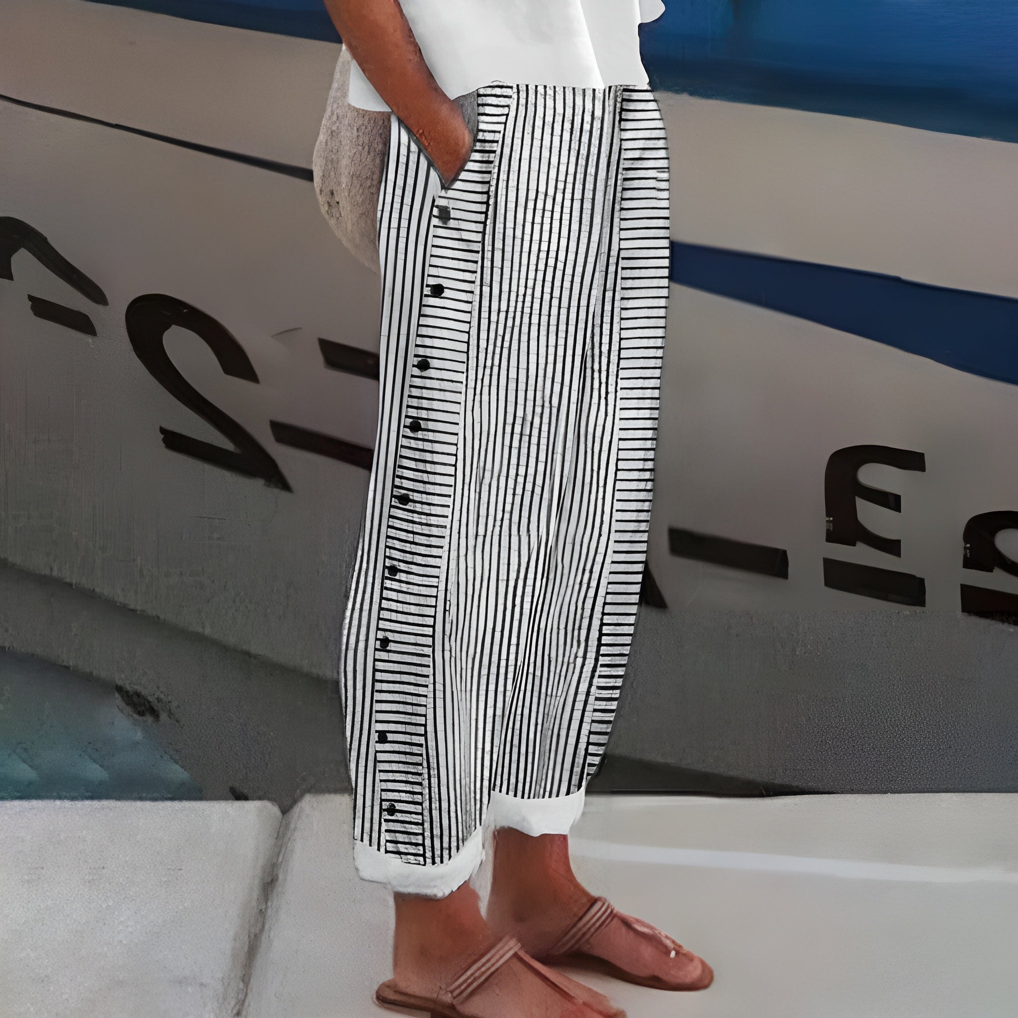 Leonor – Lanene pantalone sa svrhom