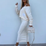 Melania – Elegantni dvodelni komplet sa bluzom i haljinom