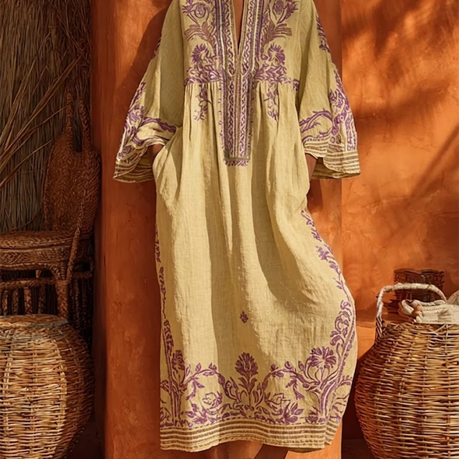 Celestina | Vezena boho haljina sa mediteranskim šarmom za žene