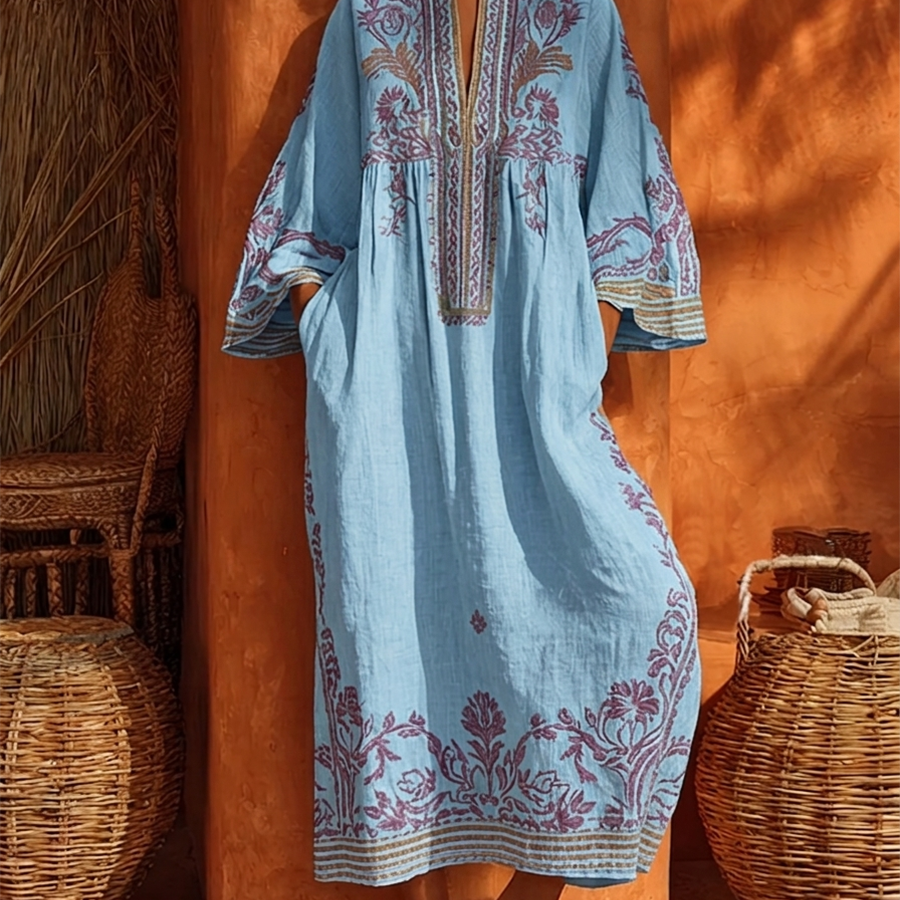 Celestina | Vezena boho haljina sa mediteranskim šarmom za žene